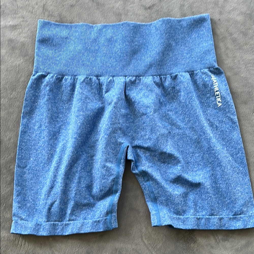 G Athletica Heathered Blue Athletic Bike Shorts